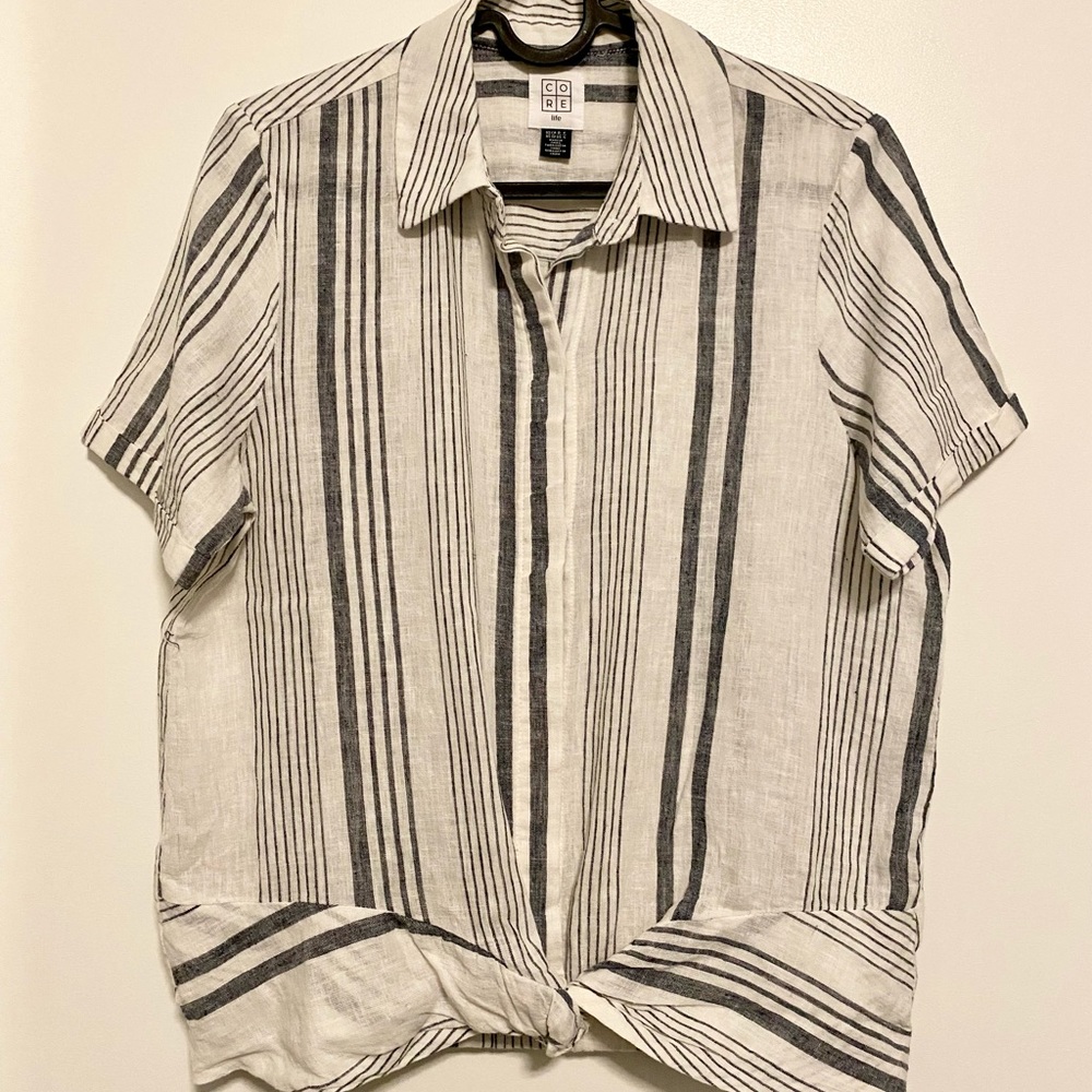 CORE / Striped Linen Blouse / US XS / New